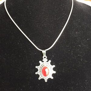 Sterling silver 925 necklace with amber